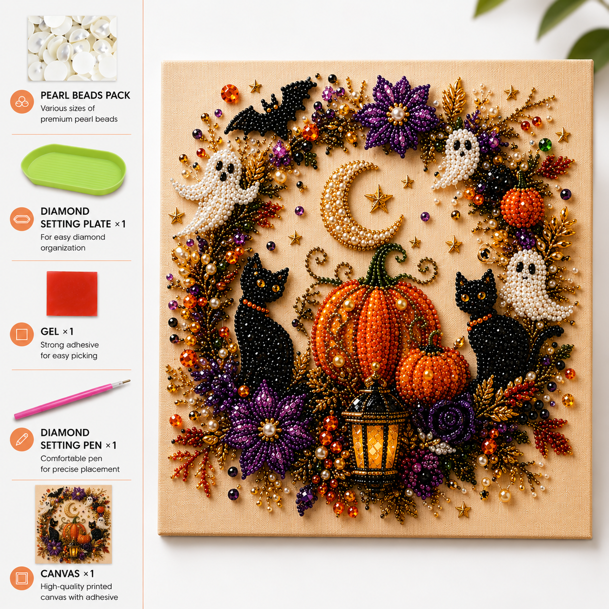 Halloween Glow™ DIY Pearl Art Kit – Sparkling Halloween Diamond Painting
