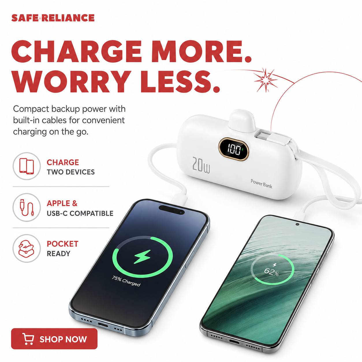 SafeCharge™ 22.5W Pocket Power Bank