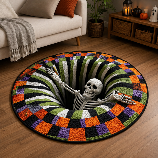 PhantomNest™ 3D Skeleton Vortex Halloween Rug