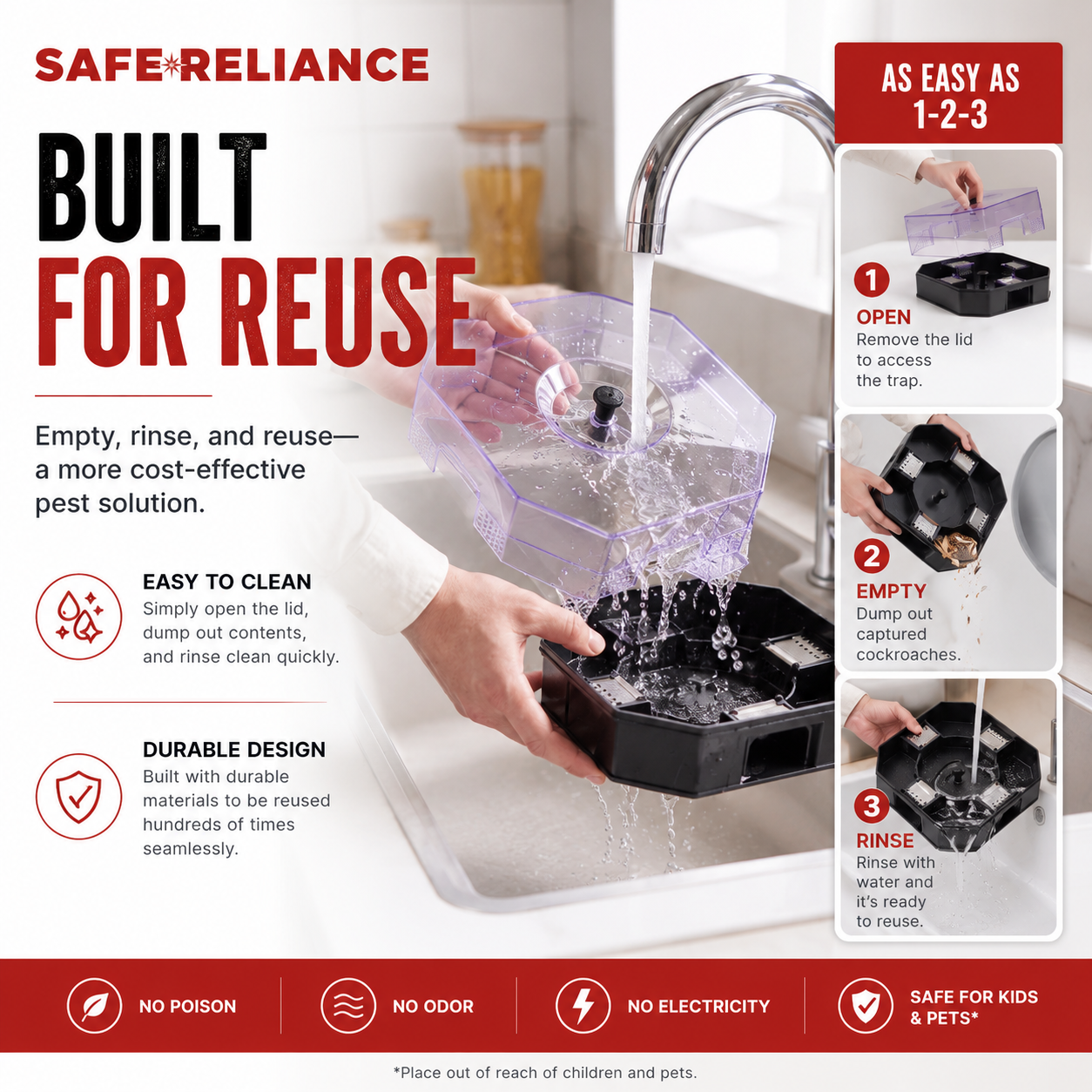 RoachVault - The Reusable Roach Trap That Locks Pests Inside.