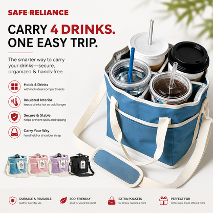 SafeCarry™ 4-Cup Insulated Drink Carrier