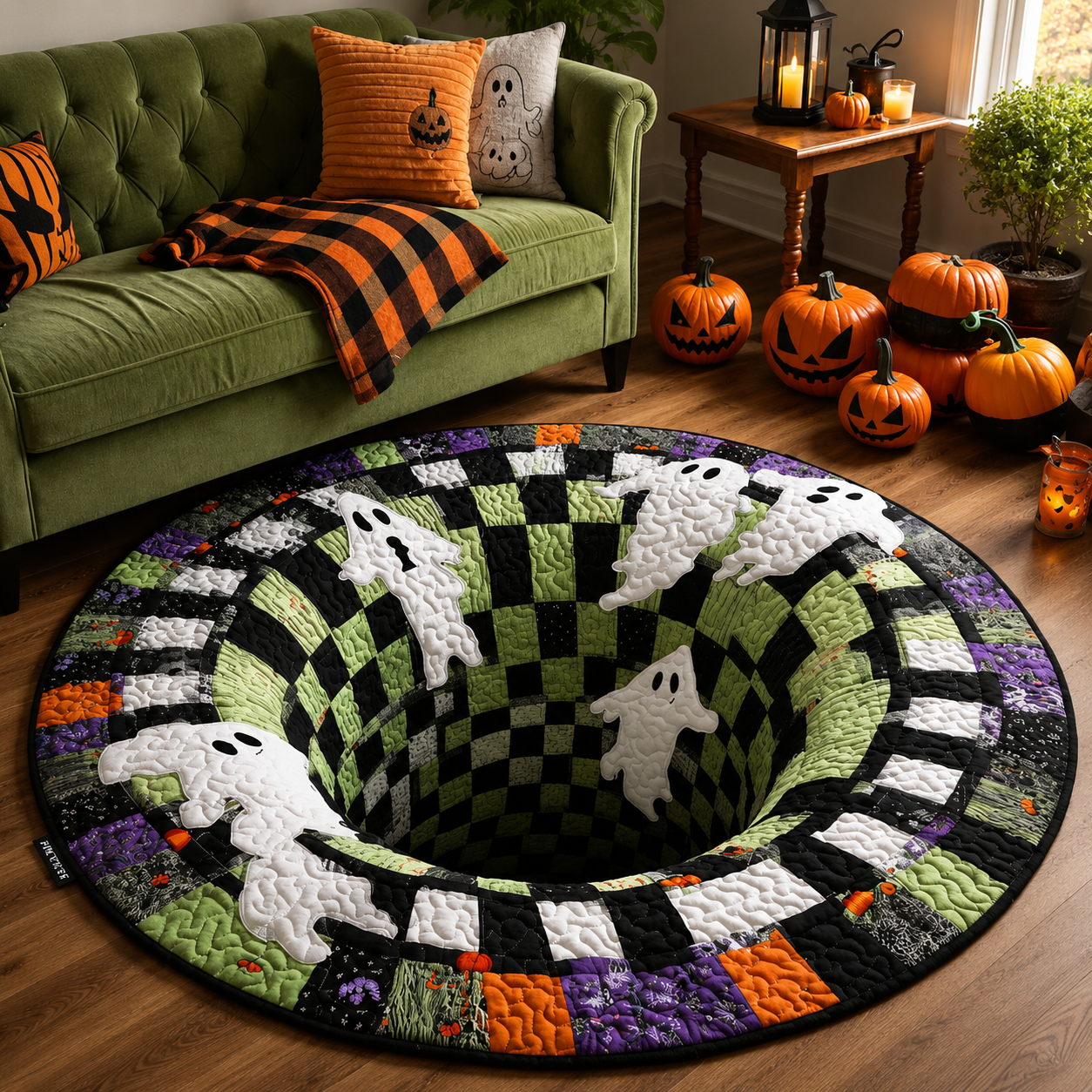 PhantomNest™ 3D Skeleton Vortex Halloween Rug