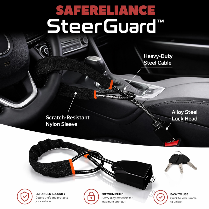 SteerGuard™ Anti-Theft Steering Wheel Lock for Cars