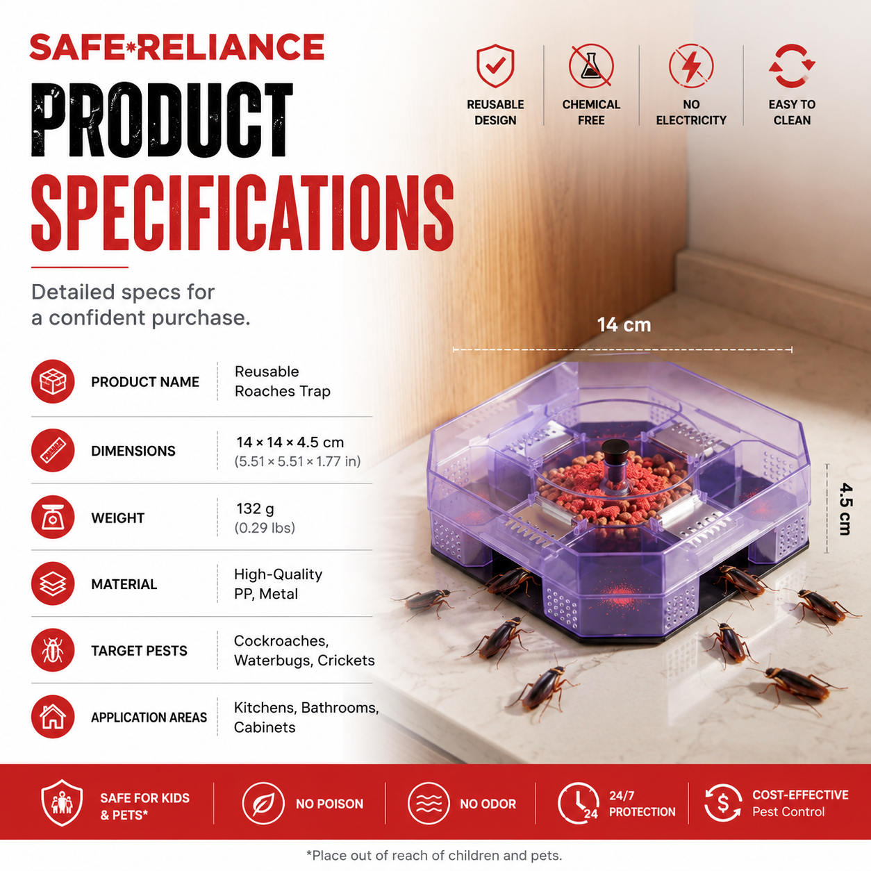 RoachVault - The Reusable Roach Trap That Locks Pests Inside.