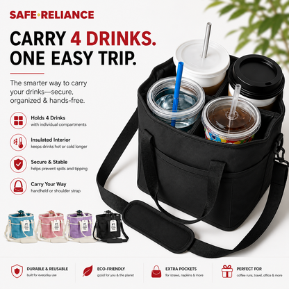 SafeCarry™ 4-Cup Insulated Drink Carrier