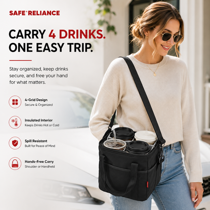SafeCarry™ 4-Cup Insulated Drink Carrier