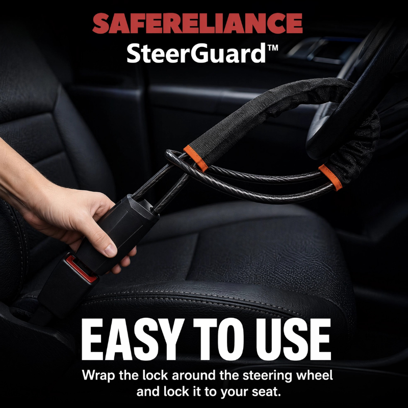 SteerGuard™ Anti-Theft Steering Wheel Lock for Cars