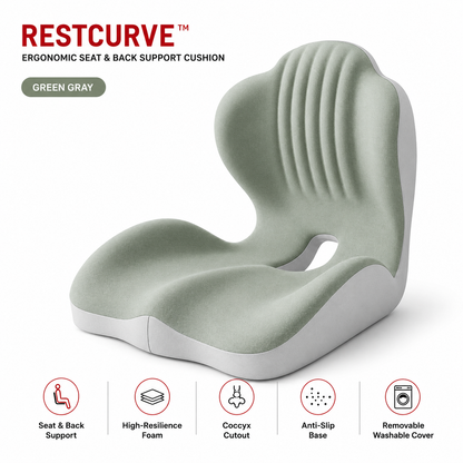 RestCurve™ Ergonomic Seat & Back Support Cushion