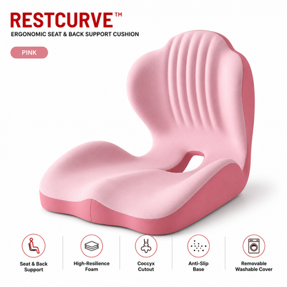 RestCurve™ Ergonomic Seat & Back Support Cushion
