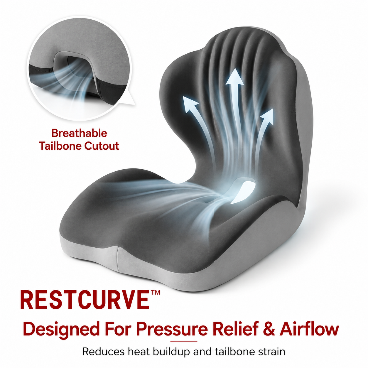 RestCurve™ Ergonomic Seat & Back Support Cushion