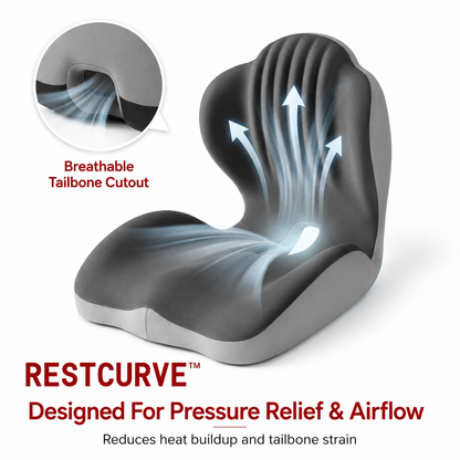 RestCurve™ Ergonomic Seat & Back Support Cushion