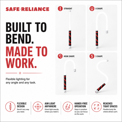 FlexLite™ Flexible LED Work Light with Magnetic Base & USB-C Rechargeable