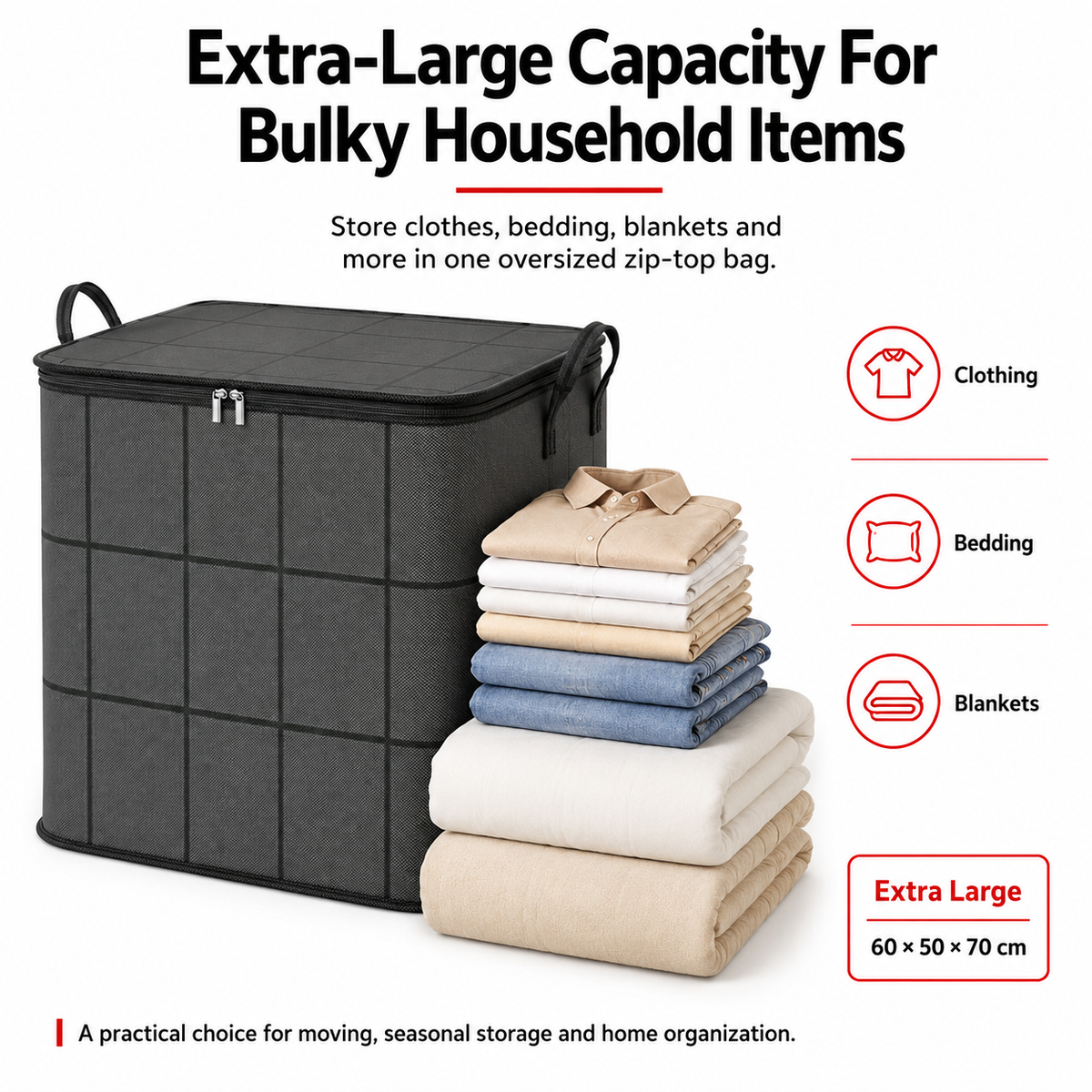 SafeStow™ Oversized Moving & Storage Bag with Reinforced Handles