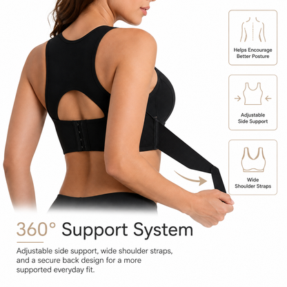 AlignLift™ Wireless Posture Support Bra – Front Closure Cross Back Bra