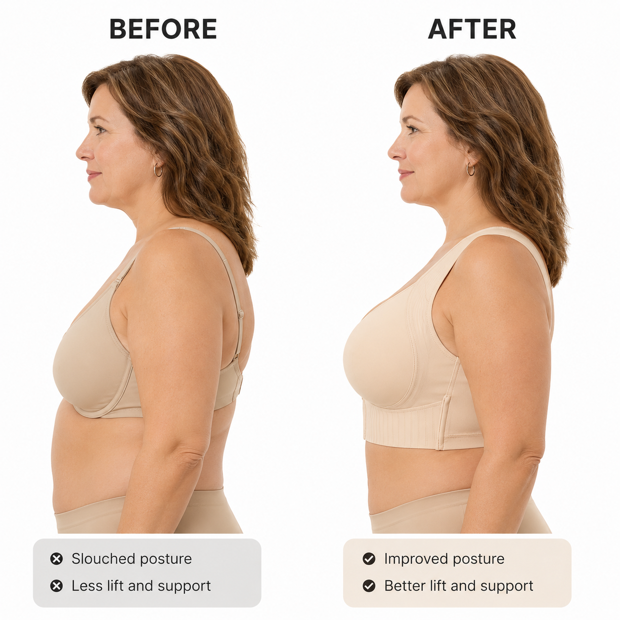 AlignLift™ Wireless Posture Support Bra – Front Closure Cross Back Bra