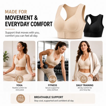 AlignLift™ Wireless Posture Support Bra – Front Closure Cross Back Bra