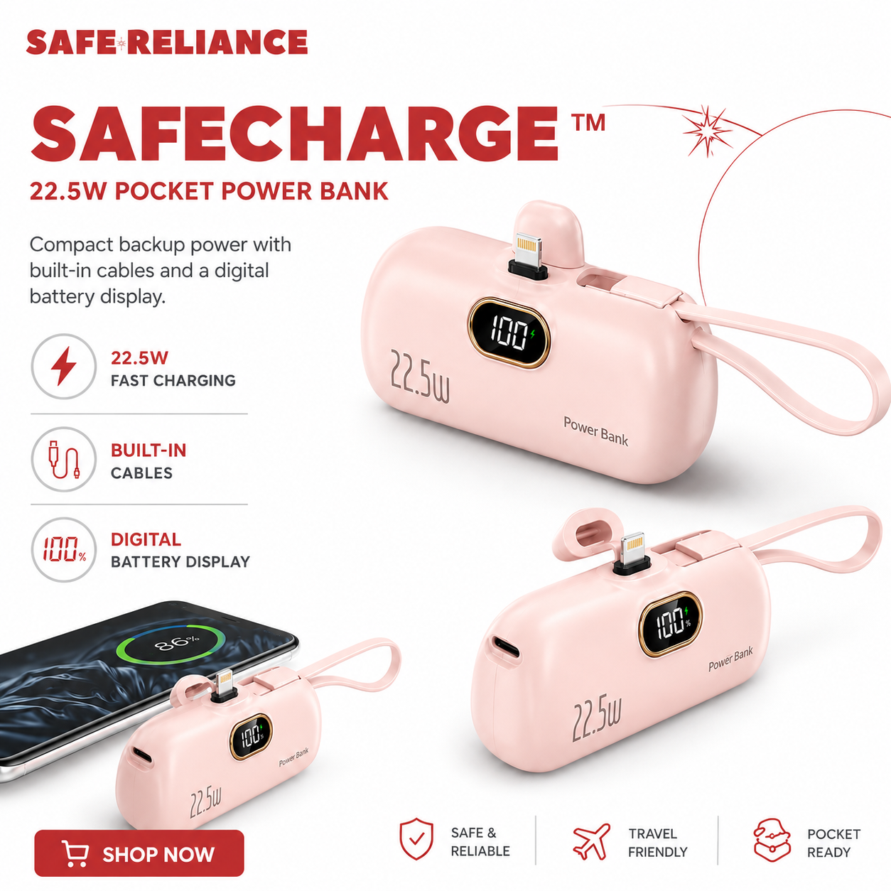 SafeCharge™ 22.5W Pocket Power Bank