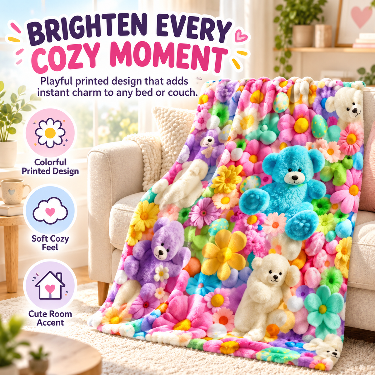 CuddleGarden™ Cozy Printed Throw Blanket