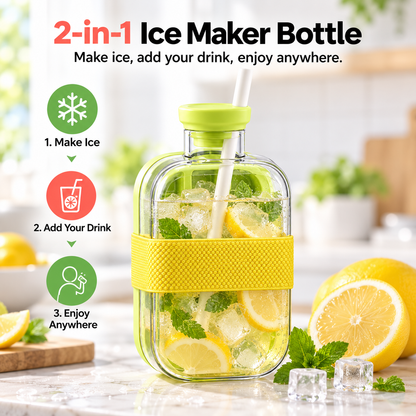 PressChill™ 2-in-1 Ice Cube Maker Bottle