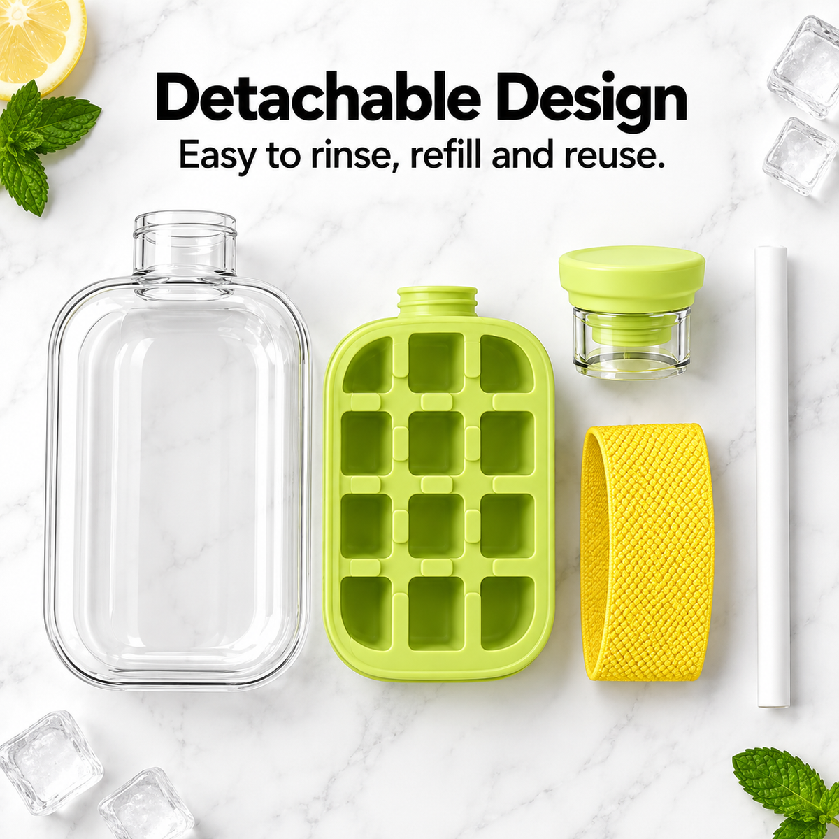 PressChill™ 2-in-1 Ice Cube Maker Bottle