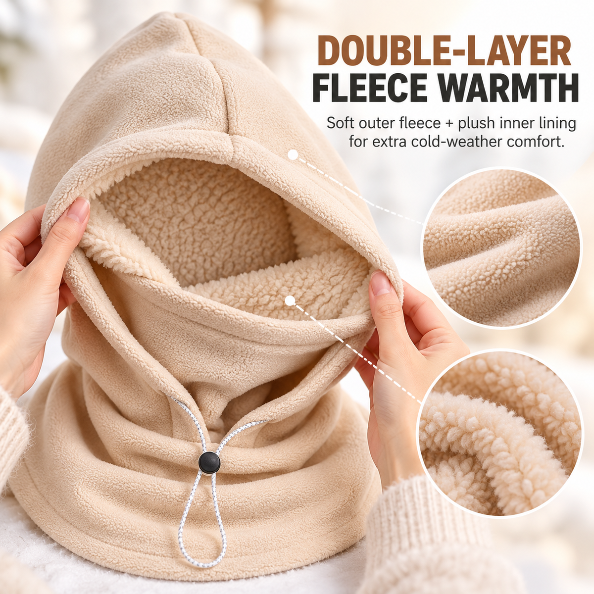 FrostGuard™ Double-Layer Fleece Winter Hood