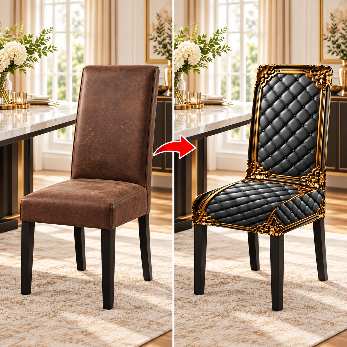 RegalFit™ Baroque Stretch Dining Chair Cover