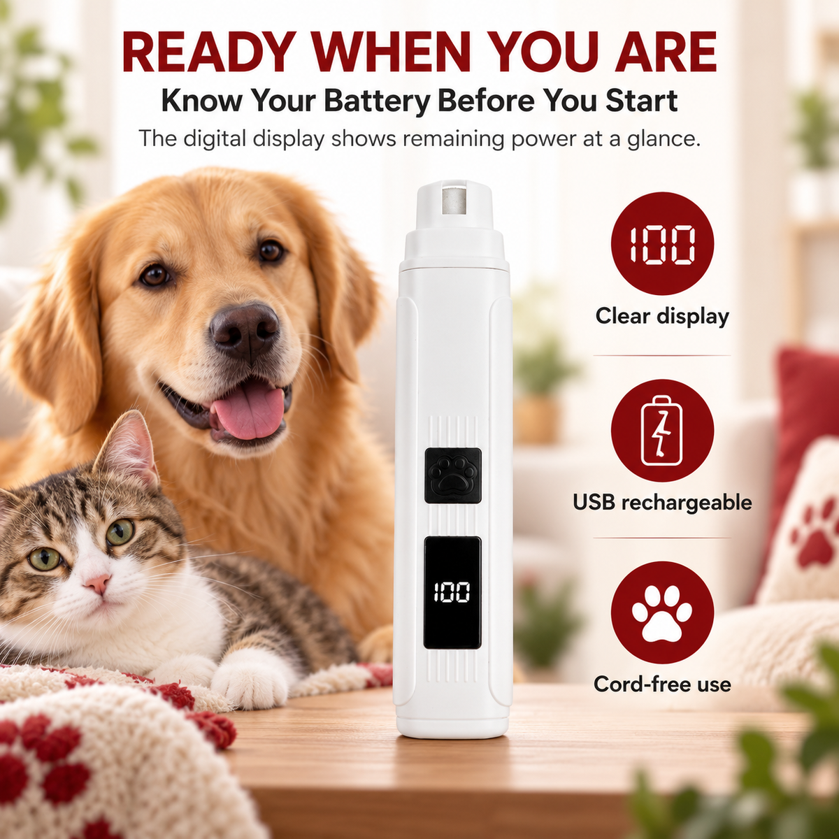 PawEase™ Electric Pet Nail Grinder