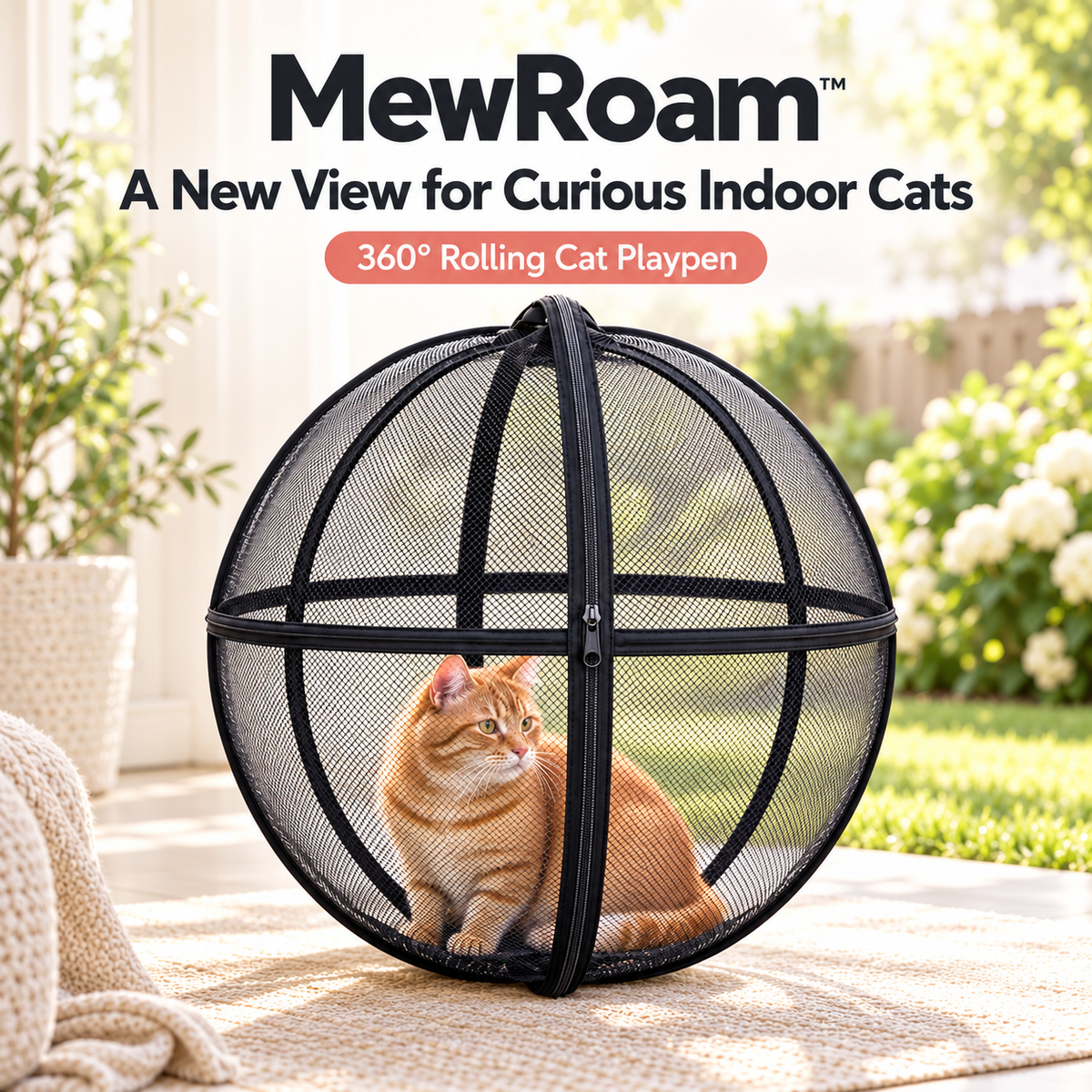 MewRoam™ 360° Rolling Cat Playpen