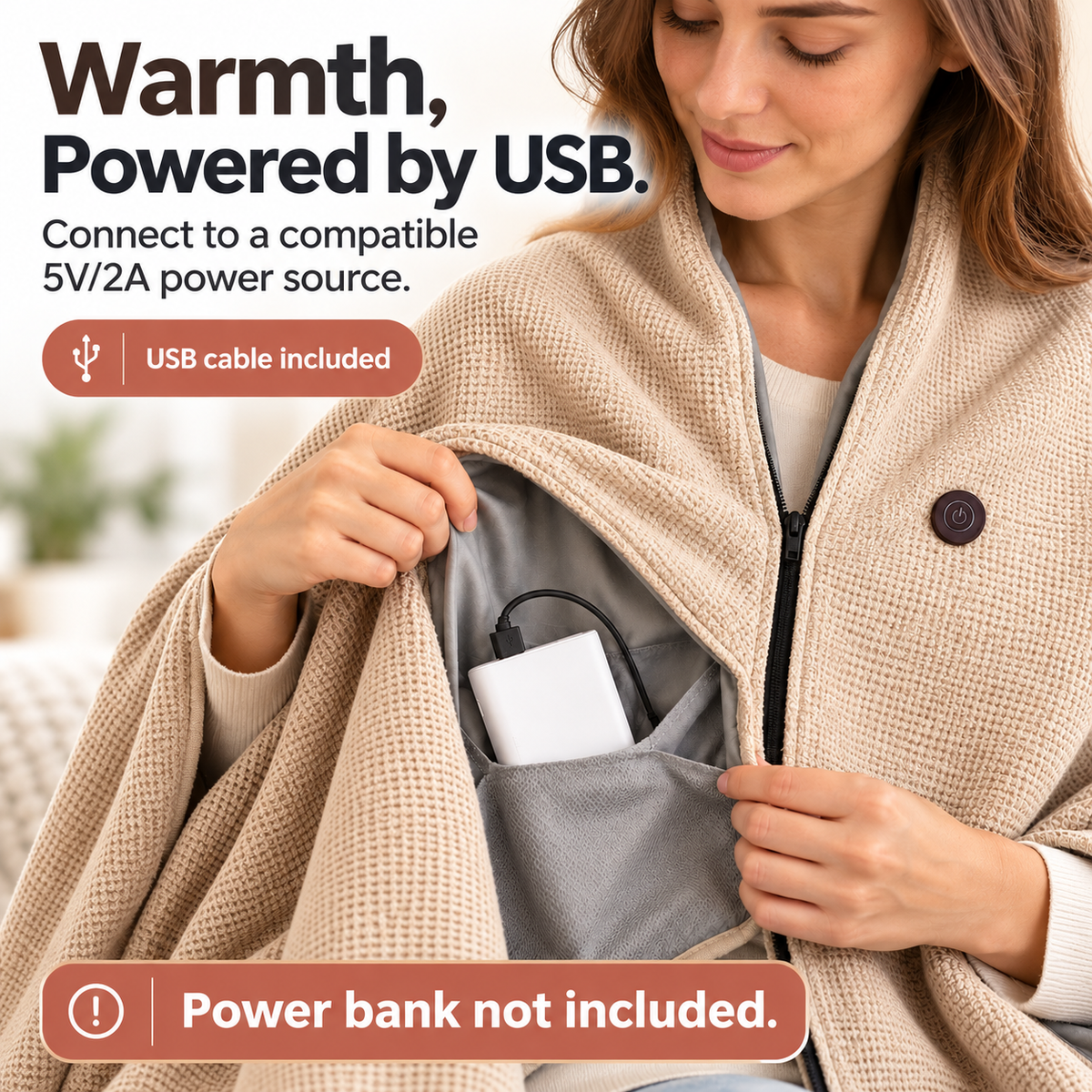 HavenWrap™ USB Heated Shawl & Blanket