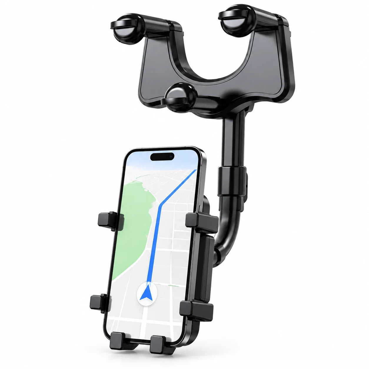 Close-up of MirrorReach adjustable smartphone grip and extendable support arm